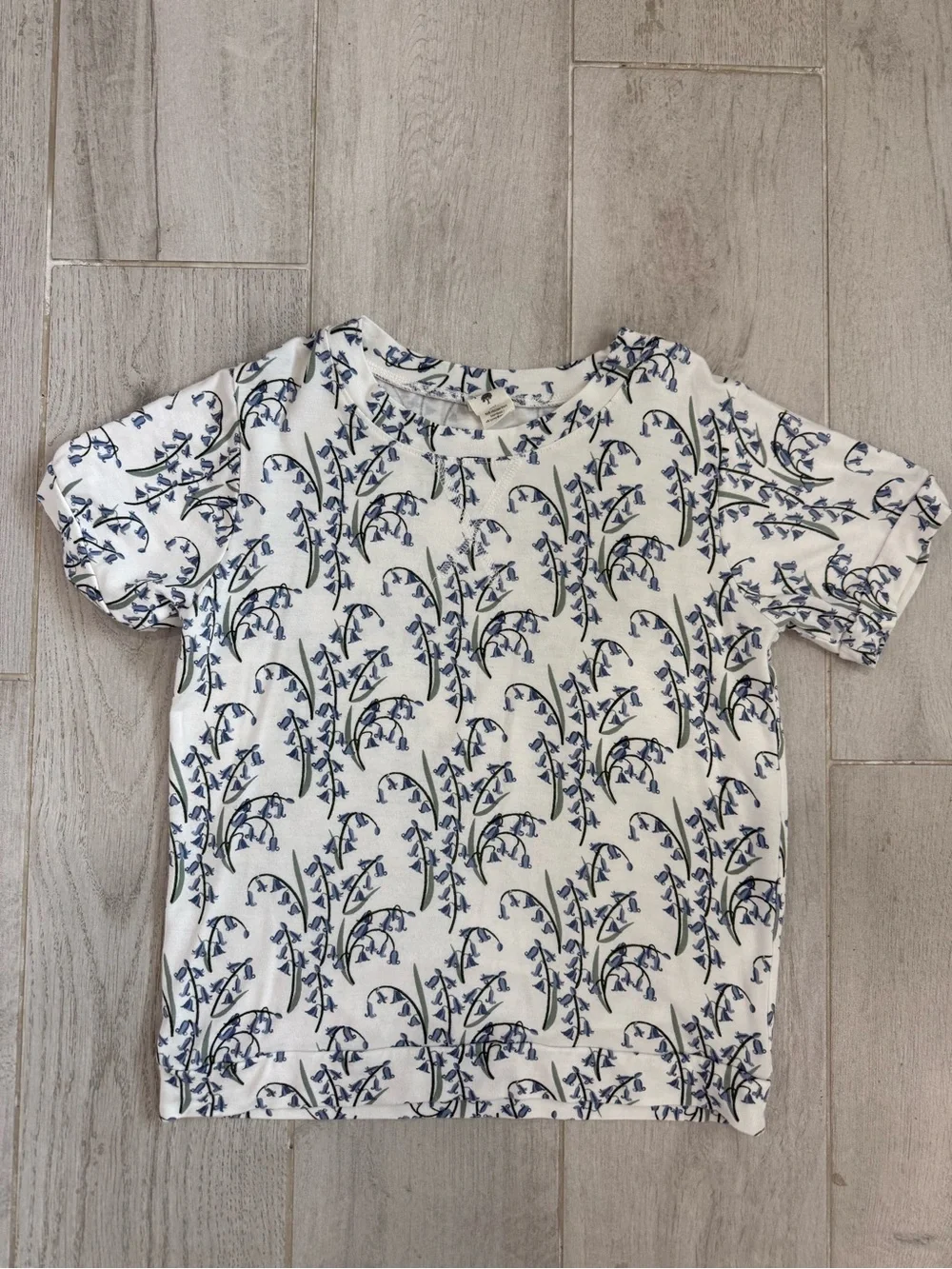 KATE QUINN Short Sleeve Topstitch Tee + Retro Shortie Short Set (Blue bells)